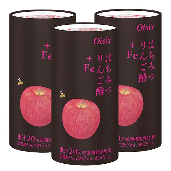 はちみつりんご酢 Fe 3本 有機野菜 通販 ｏｉｓｉｘ おいしっくす