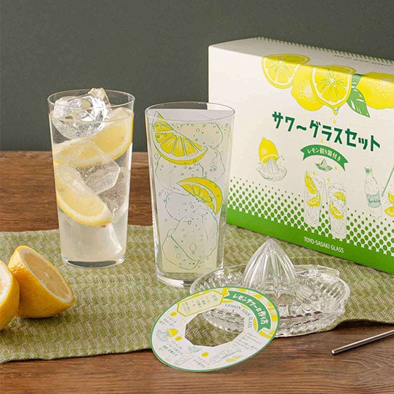 レモン搾り器付きサワーグラスセット|有機野菜 通販 Ｏｉｓｉｘ(おいしっくす)